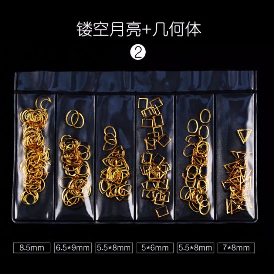 Multi-Shape 1 Bag Gold Decorations Metal Jewelry Manicure Nail Art