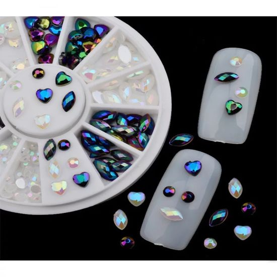 Mixed Shapes Ab Color Pearls Diamonds for Nail Art