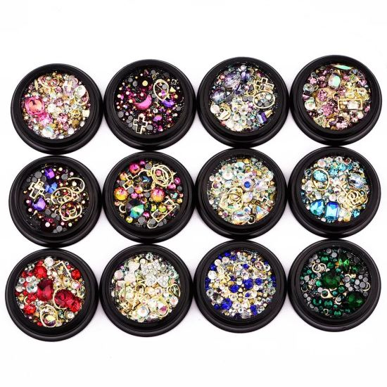 Nail Art Decorations DIY Design Manicure Mixed Diamonds and Beads