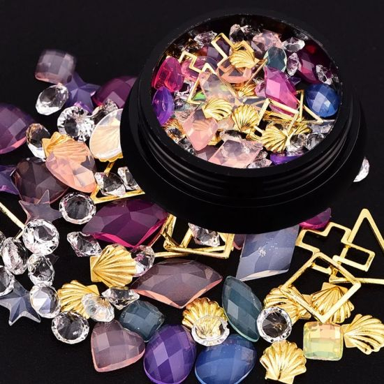 Mixed Colorful Diamonds Beads Stones Metals for Nail Art Decorations