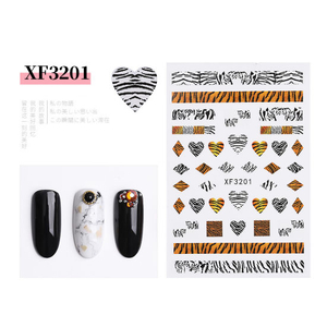 Leopard Print Stickers Nails Foils Transfer Decals Polishing Sliders Nails