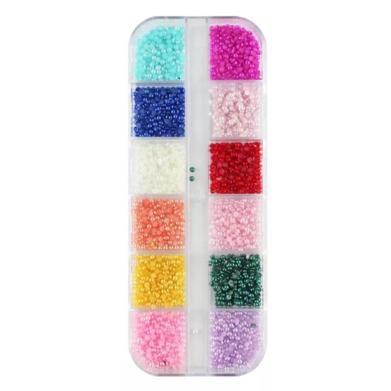 Round Colorful Nail Art Pearls for Nail Beauty