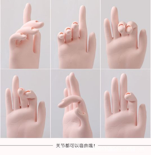 Bendable Practice Flexible Movable Soft Fake Hands Nail Art Training