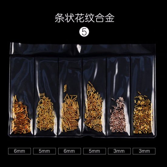 Multi-Shape 1 Bag Gold Decorations Metal Jewelry Manicure Nail Art