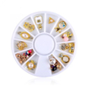 3D Charms Gold Metal Alloy Diamonds Pearls Nail Jewelry Accessories